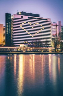 Long exposure of the Intercontinental Hotel with Corona Heart