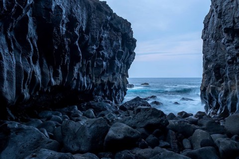 Volcanic rock coast