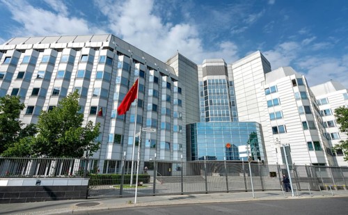 The Chinese Embassy on Maerkisches Ufer and Jannowitzbruecke