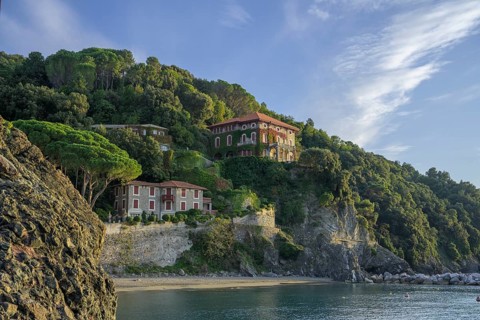 View of villas from the harbour pier
