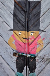 Painted gate of boat shed in Aguilas
