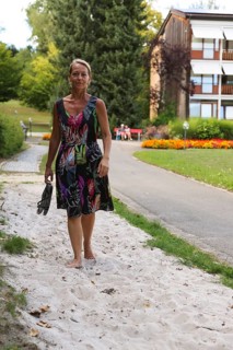 Sensory and barefoot path in the spa gardens of Bad Sebastiansweiler