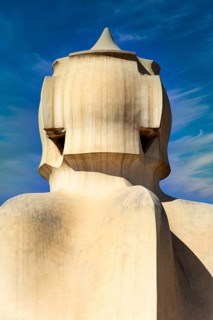 Sculptural ventilation shafts on the Casa Mila or La Pedrera by Antoni Gaudi
