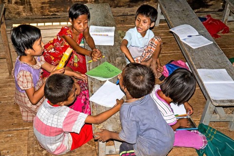 School lessons at Teak Monastery