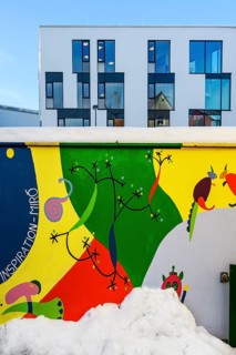 Graffiti on kindergarten wall