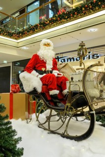 Father Christmas on sleigh at Forum Allgaeu