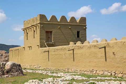 Reconstruction of the mud brick city wall