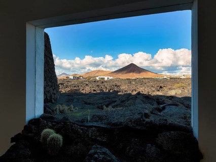 Window with black lava tongue