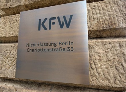 Sign of the Kreditanstalt fuer Wiederaufbau KFW
