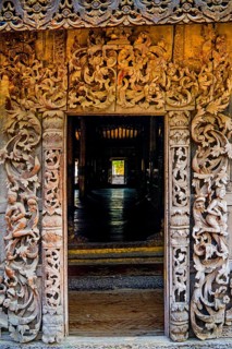 Shwenandaw Monastery with wood carvings