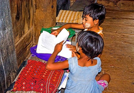 School lessons at Teak Monastery