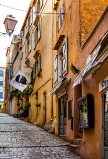 Alley with Corsican flag