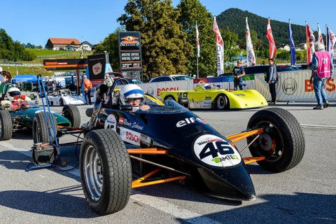 Historic race cars in waiting