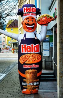 Inflated rubber figure