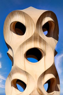 Sculptural ventilation shafts on the Casa Mila or La Pedrera by Antoni Gaudi