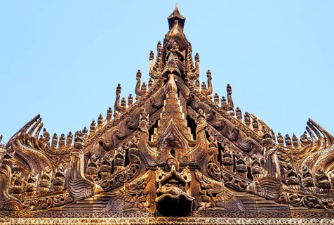 Shwenandaw Monastery with wood carvings
