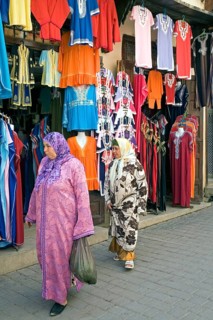 Magnificent traditional garments at the textile souk