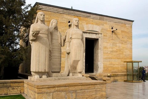 Statues on the Avenue of Honour to Atatuerk's Mausoleum