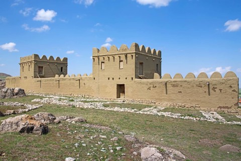 Reconstruction of the mud brick city wall