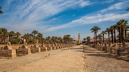 Avenue of the Sphinxes between Luxor Temple and Karank Temple