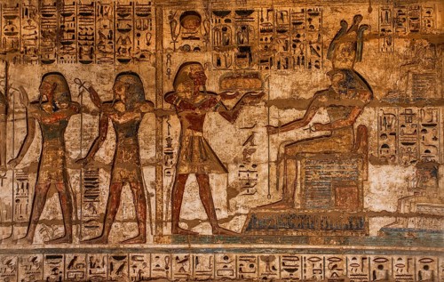 Relief in the portico in front of the hypostyle in the second courtyard
