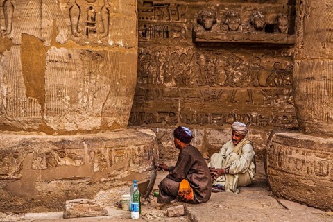 Workers during renovations