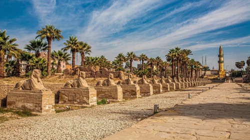 Avenue of the Sphinxes between Luxor Temple and Karank Temple