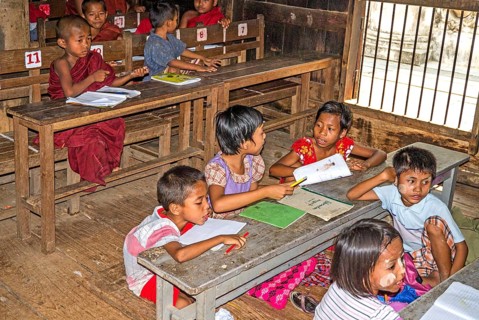 School lessons at Teak Monastery