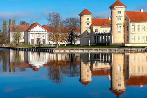Rheinsberg Castle with lake and park