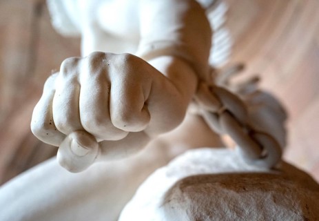 Detail photo of the Prometheus sculpture at the National Gallery on Museum Island