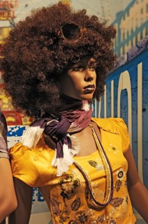 Female mannequin in afro look