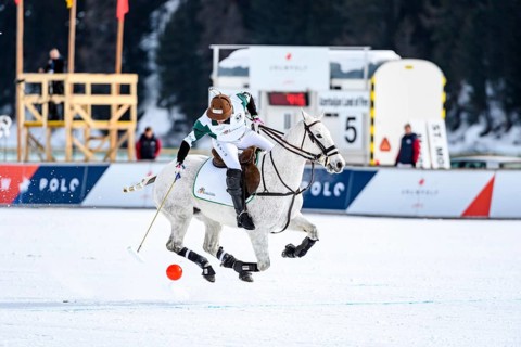 Team captain Santiago Marambio of Team Azerbaijan Land of Fire tries to control the ball
