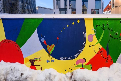 Graffiti on kindergarten wall