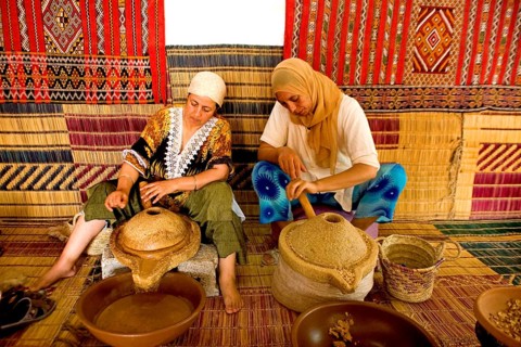 The nuts of the argan tree are processed into oil