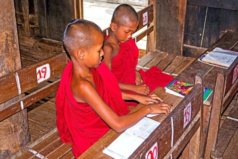 School lessons at Teak Monastery