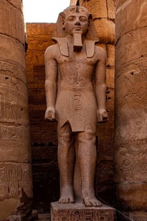 Statue of Ramses II with cartouche on apron belt
