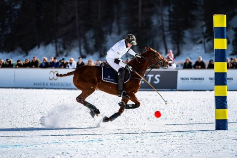Fabio Meier of Team Maserati tries to score a goal