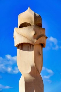 Sculptural ventilation shafts on the Casa Mila or La Pedrera by Antoni Gaudi