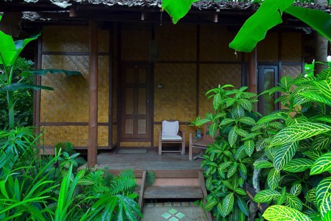Small bamboo hut for guests at Fern Resort