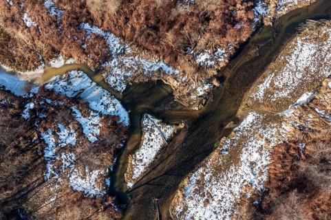 Lafnitz River with oxbow lake