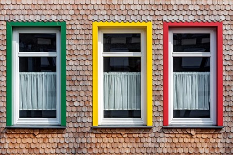 Windows in the colours green