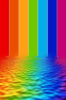 Illustration spectrum colors reflecting on water
