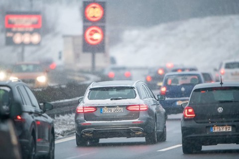 Traffic jam on the motorway