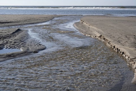Outflowing water
