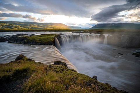 Gooafoss Waterfall in Summer