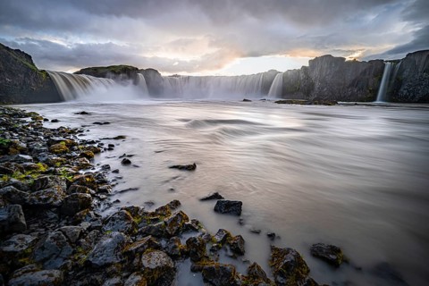 Gooafoss Waterfall in Summer
