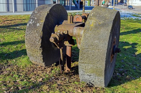 Millstones of an antique paper mill