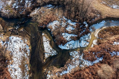 Lafnitz River with oxbow lake