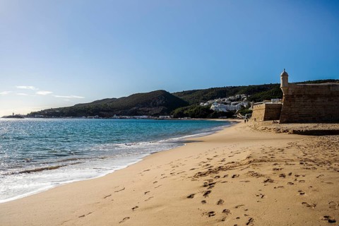 Saint James Fortress on the beach of Sesimbra