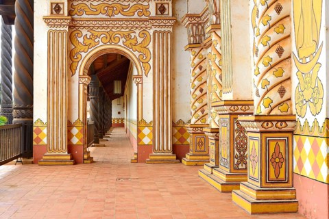 Gate to the courtyard of the mission church Catedral Inmaculada